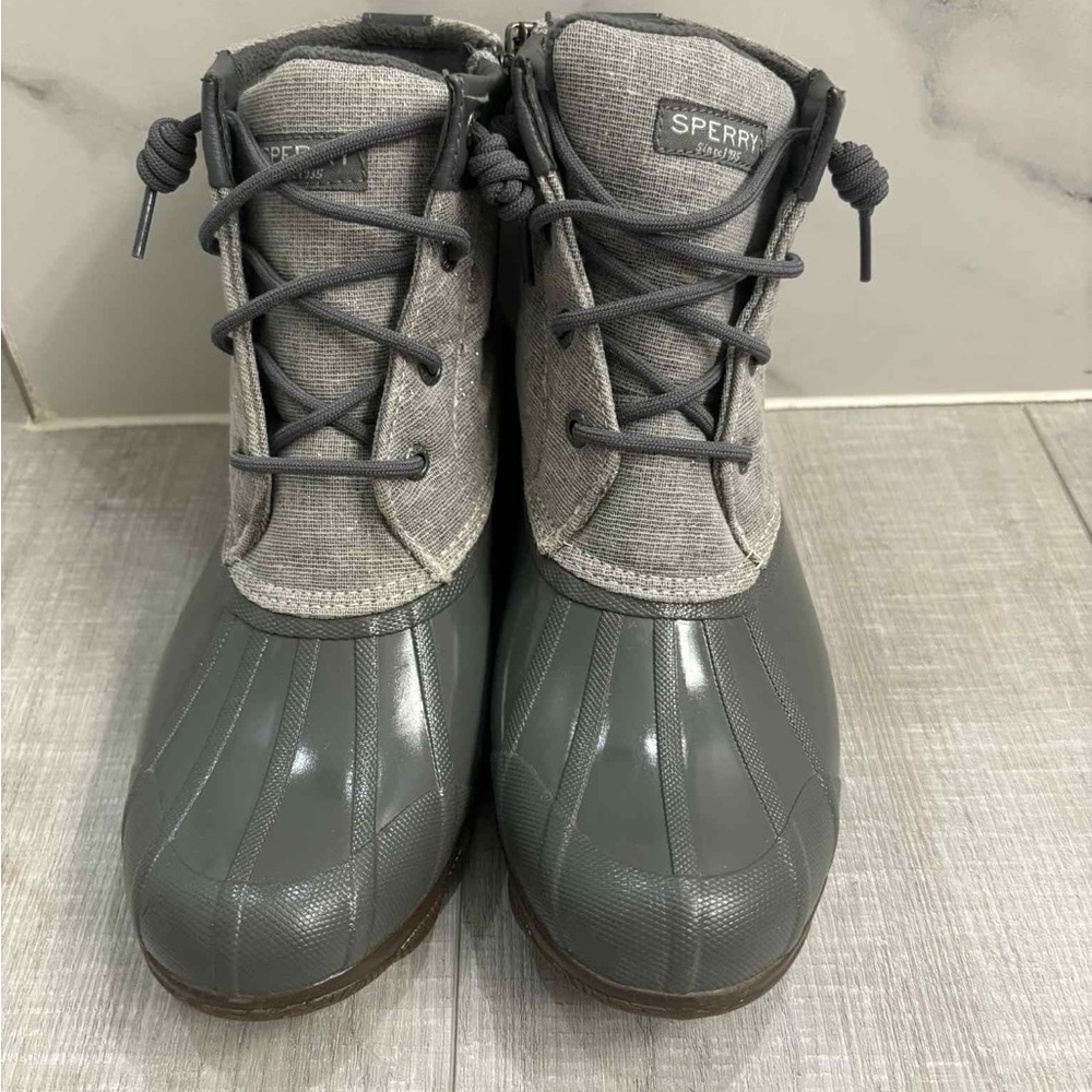 Sperry Charcoal Rubber Boots